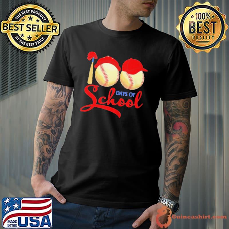 100th day of school funny baseball fans team shirt