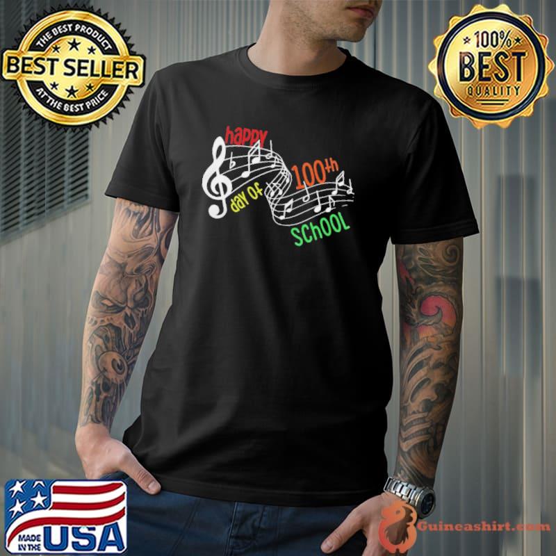 100th day of school music teacher 100 days musician shirt