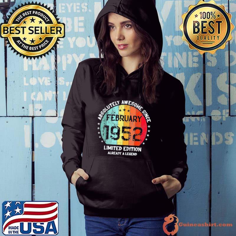 70th Birthday Absolutely Awesome Since February 1952 Vintage T-Shirt