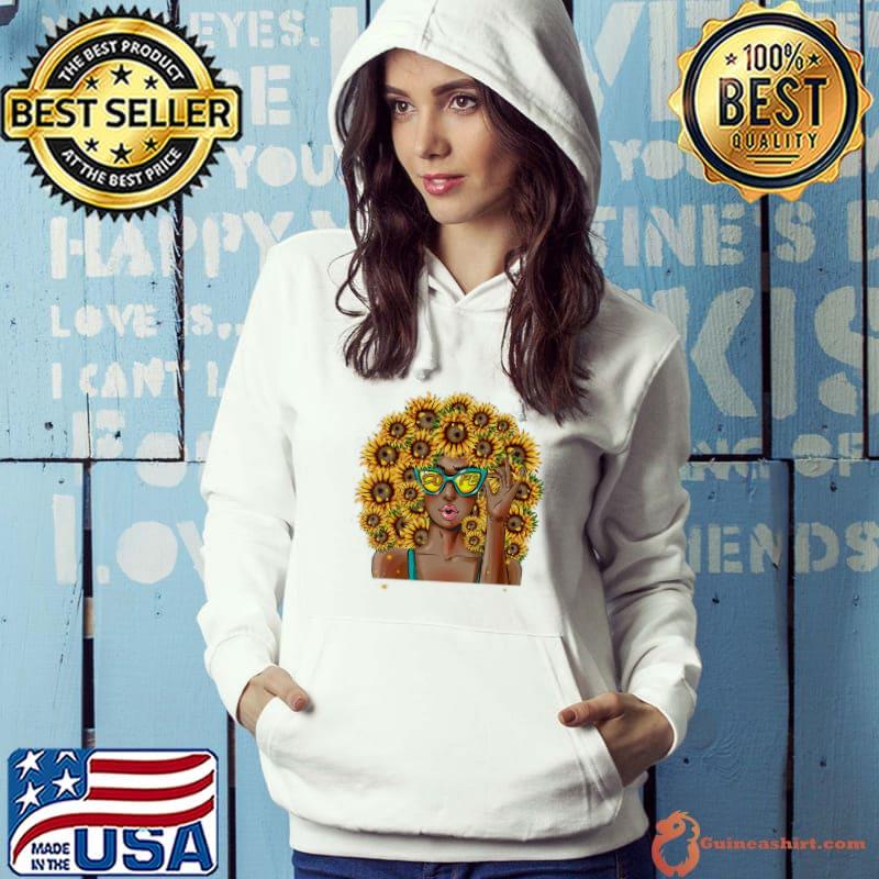 Awesome Dope Melanin Sunflower Afro Hair Women Black History Month SweatshirtUnisex T-Shirt