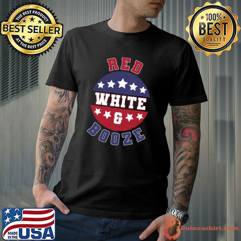 Best Red White And Booze Drinking 4th of July USA Flag T-Shirt