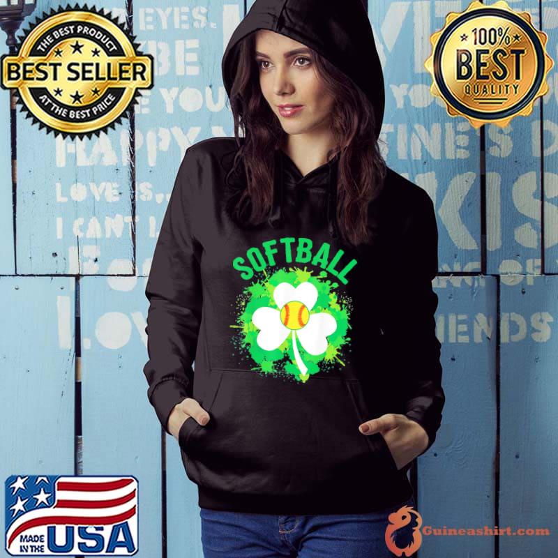 Best Softball Shamrock Lucky Clover Irish St Patrick’s Day T-Shirt