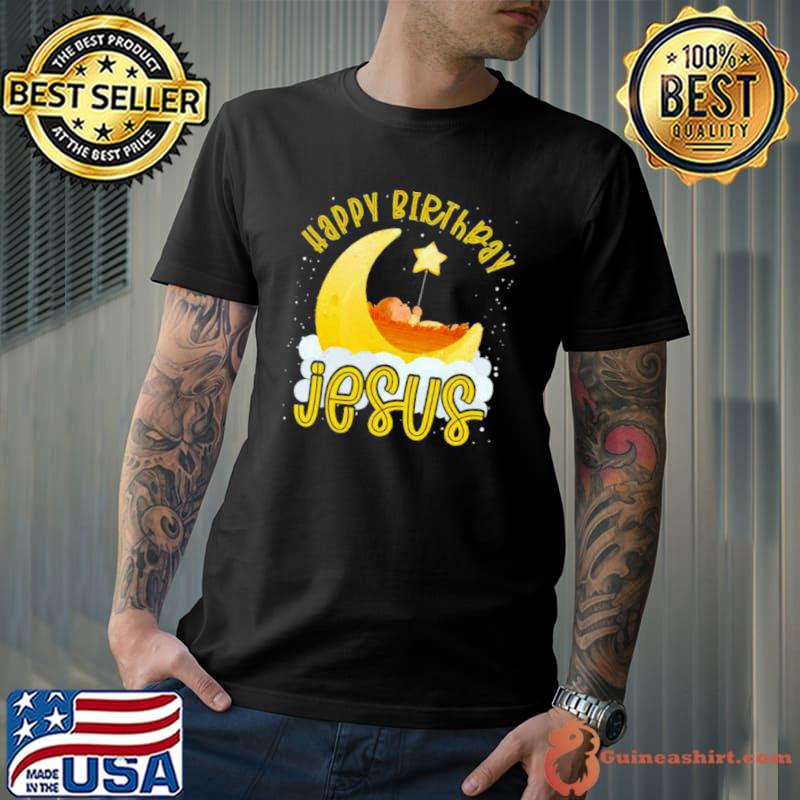 Christliche Religion Weihnachten Stern Happy Birthday Jesus Shirt
