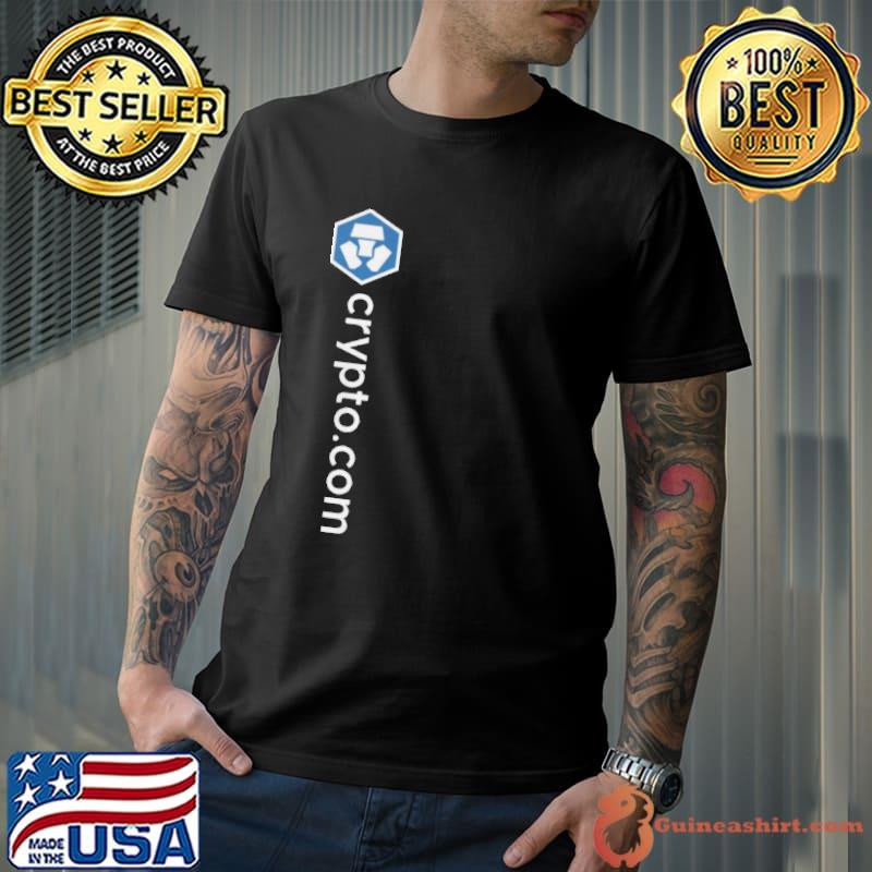 Cryptocom cro crypto coin vertical logo shirt