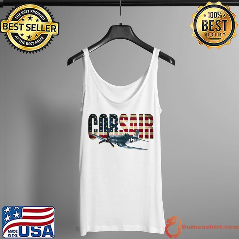 F4U Corsair US American Flag T-Shirt Tank Top