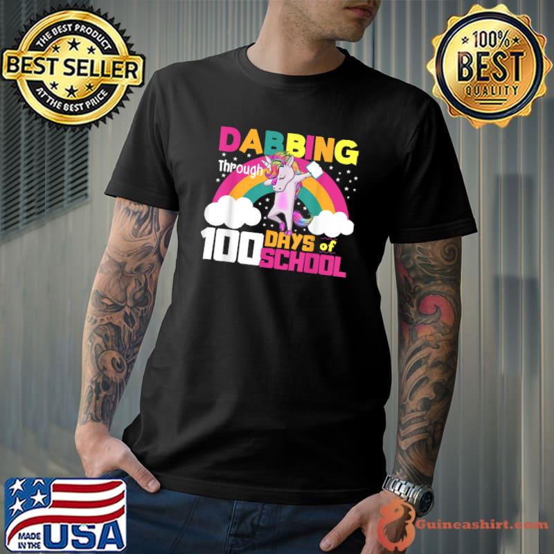 Funny 100th Day Of School Shirt Dabbing 100 Days Dab Girls T-Shirt