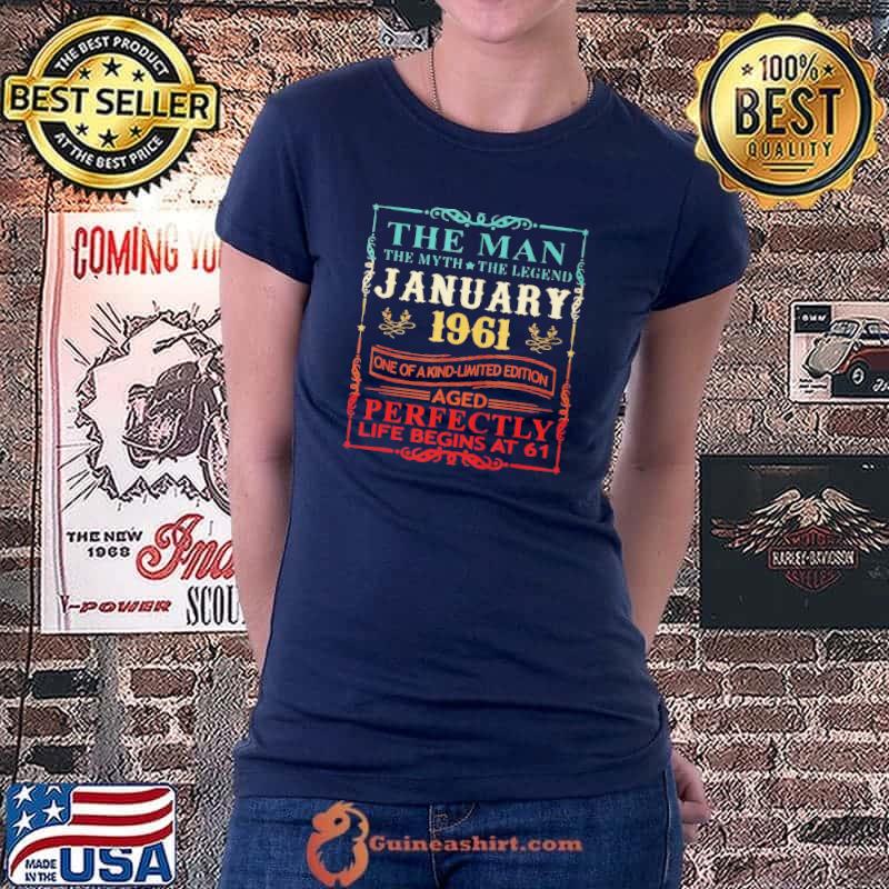 Funny 61 years old gift vintage january 1961 61st birthday Ladiestee