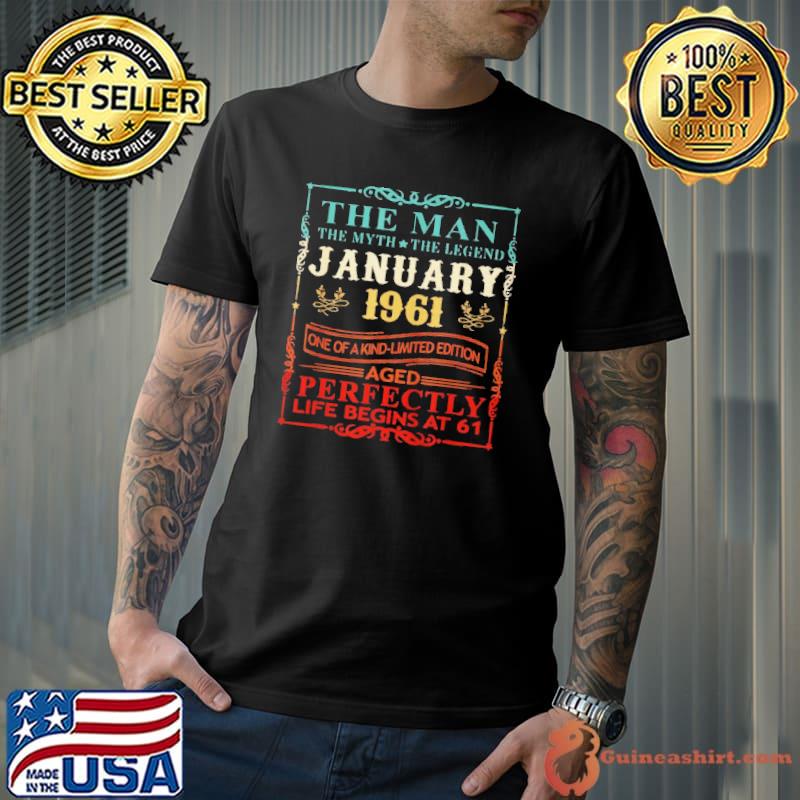 Funny 61 years old gift vintage january 1961 61st birthday Unisex