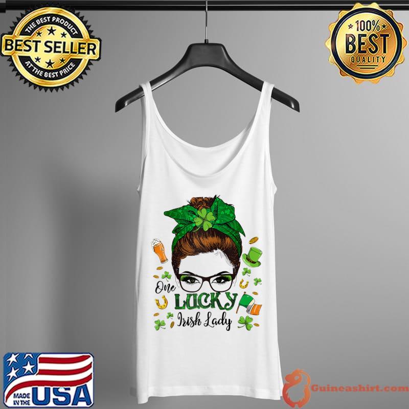 Funny One Lucky Irish Lady Ireland Flag St Patricks Day T- Tank Top