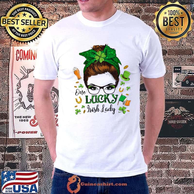 Funny One Lucky Irish Lady Ireland Flag St Patricks Day T- Unisex