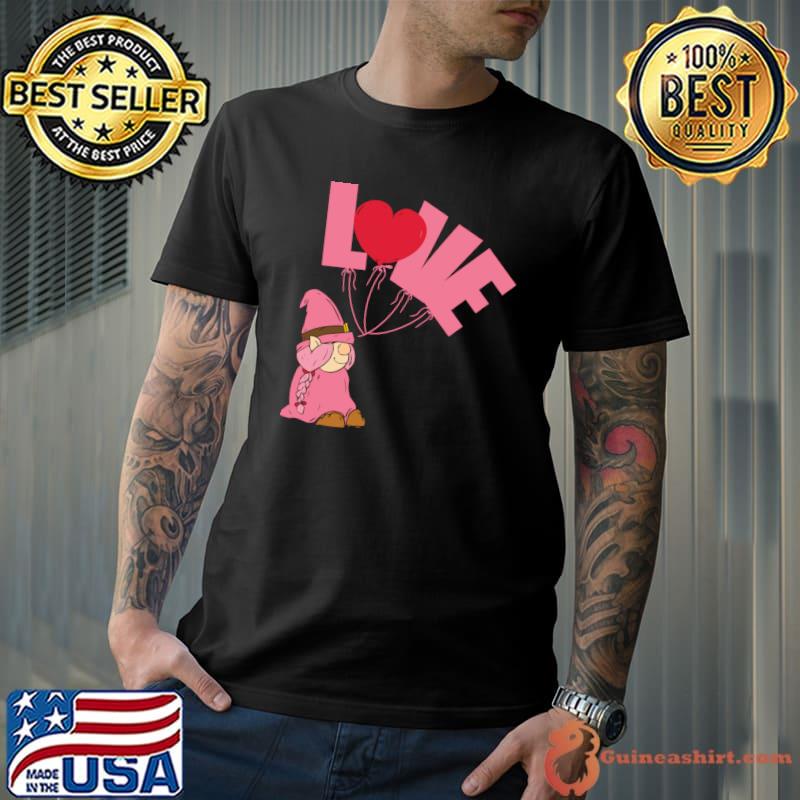 Gnome Girls Lovers Red Heart Lover Valentines Day Gnomies T-shirt