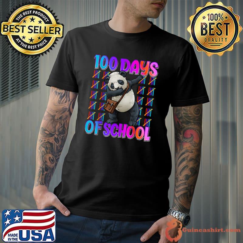 Happy 100 Days Of School 100 Days Smarter Dabbing Panda T-Shirt