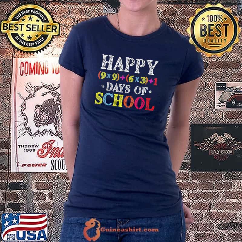Happy 100 Days Of School Math Formula 100th Day Teacher T-Shirt Ladiestee