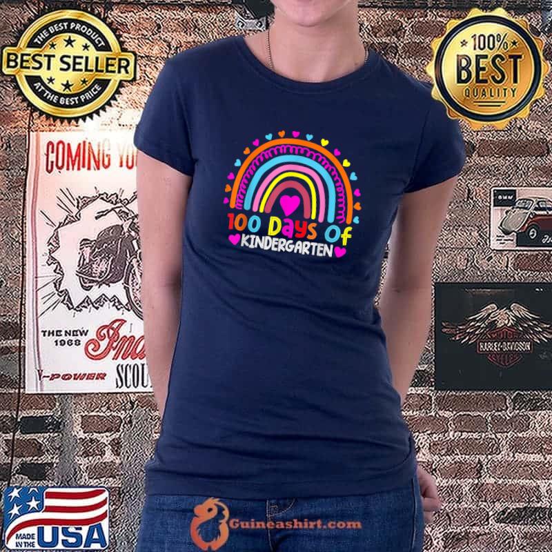 Happy 100th Day of Kindergarten School Teacher Student kids T-Shirt Ladiestee