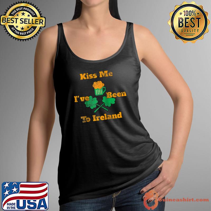 Kiss Me I've Been To Ireland Shamrocks Beer Mug Raglan Baseball T Shirt Tank Top