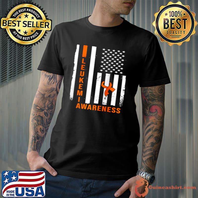 Leukemia Awareness Flag Leukemia Awareness Orange Ribbon Shirt