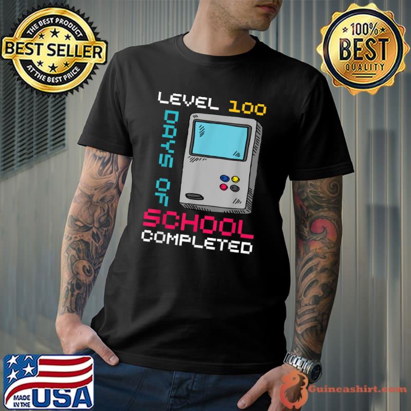 Level 100 Days Of School Completed Gamer 100th Day Gifts Boy T-Shirt