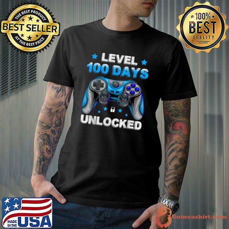 Level 100 Days Of School Unlocked 100th Back To School T-Shirt