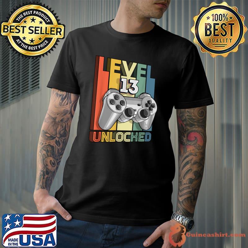Level 13 Unlocked 13th Birthday Matching Video Game Boys T-Shirt