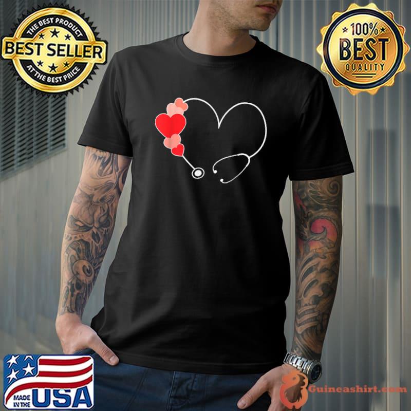 Love Heart Stethoscope Nurse Life Valentine's Day 2022 T-Shirt
