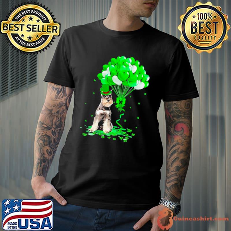 Lucky Balloon Grey Miniature Schnauzer Dog Hearts Valentine’s Day Shirt