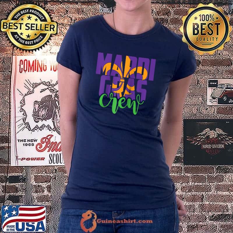 Mardi Gras Crew Mardi Gras Party Costume Raglan Baseball T Shirt Ladiestee