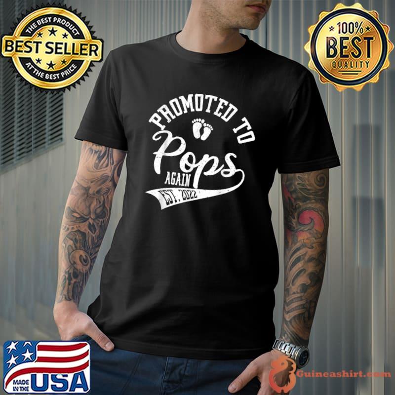 Mens Promoted to Pops Again 2022 Cute New Daddy For Men T-Shirt