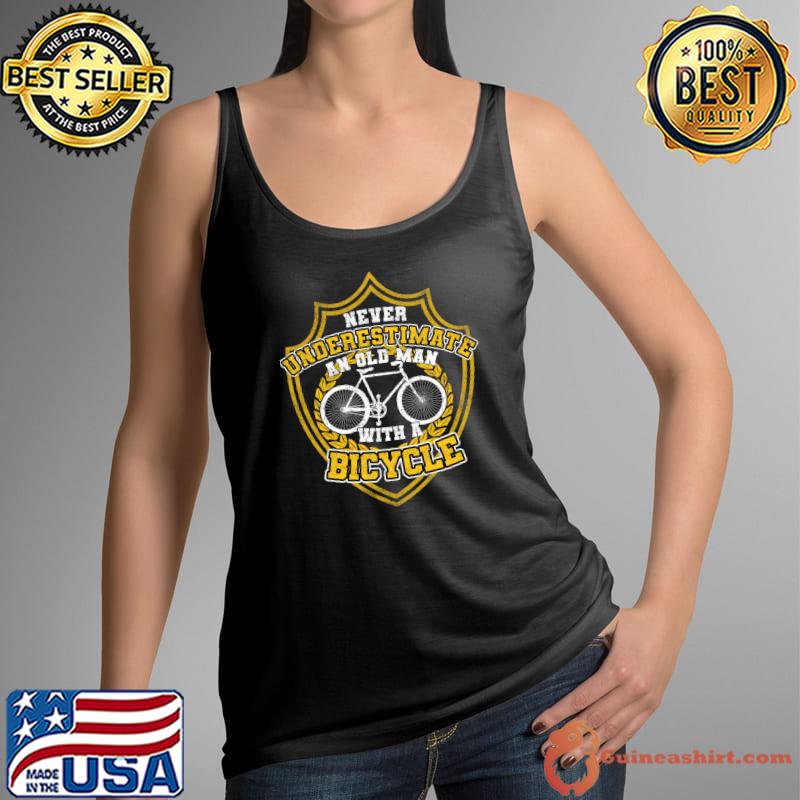 Never Underestimate An Old Man With A Bicycle MTB Bike T-Shirt Tank Top
