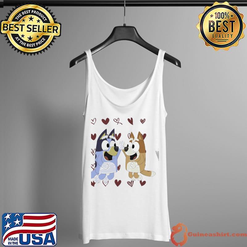 Nice Bluey Heart Valentine Couple Husband And Wife Unisex Sweatshirt Unisex T-Shirt Tank Top