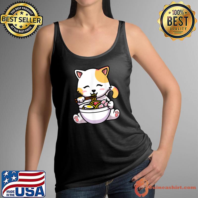 Nice Ramen Cat Kawaii Anime Japanese Food Girls Official Teenager T-Shirt Tank Top