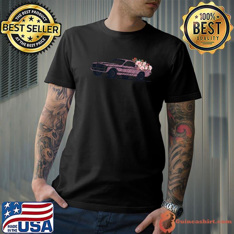 Official Pink Leopard Car Floral Car For Mom Valentines Mother's Day T-Shirt