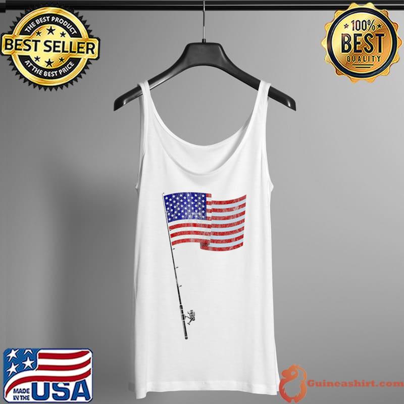 Official Vintage American Flag Fishing Father's Day T Shirt Tank Top