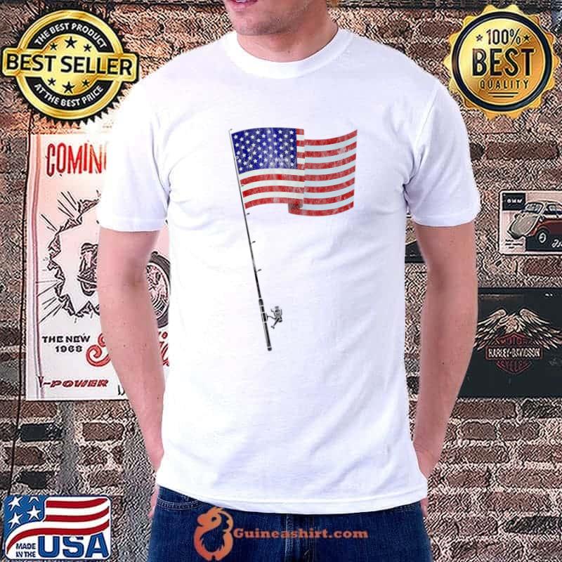 Official Vintage American Flag Fishing Father's Day T Shirt Unisex