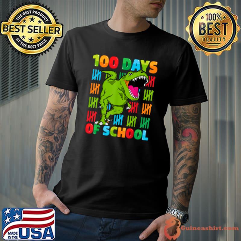 Original 100th Day of School Dino Kids Happy 100 Days Dinosaur T-Rex T-Shirt
