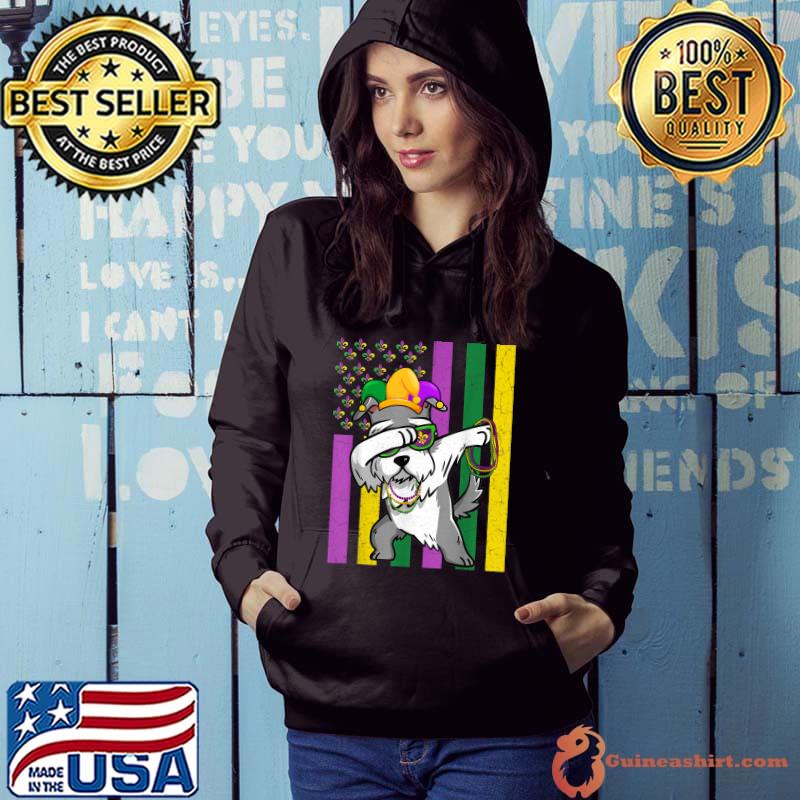 Original American Flag Mardi Gras Schnauzer Dog Festival Puppy Lover T-Shirt Hoodie