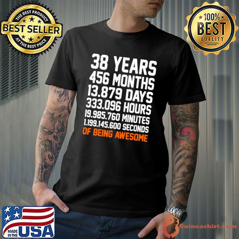 Original Vintage 38th Birthday 38 Years Old Wedding Anniversary T-Shirt