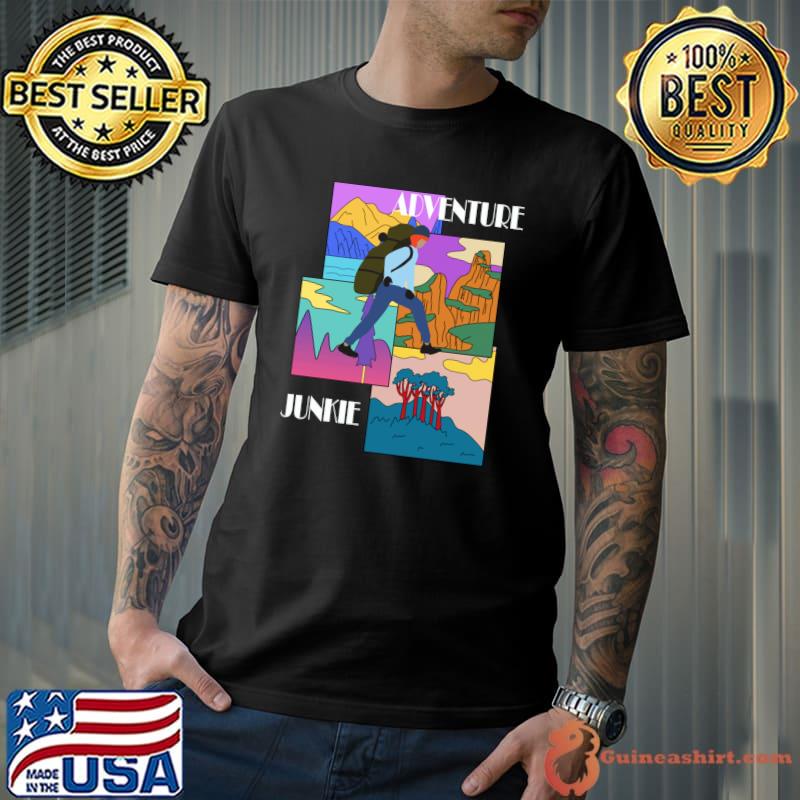 Outdoor Junkie- Adventure Camping Hiking Trekking Lover T-Shirt