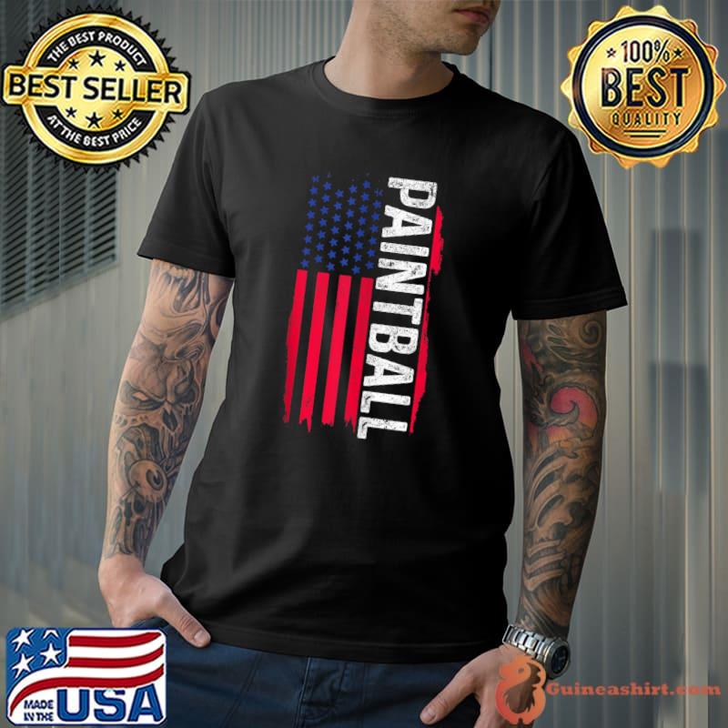 Paintball Patriotic American Flag T Shirt