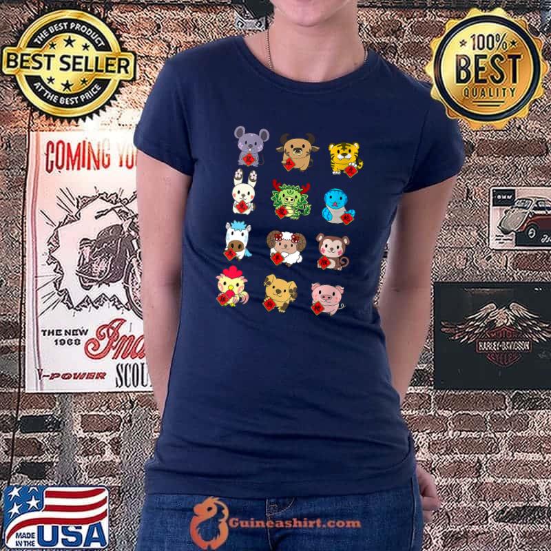 Premium Chinese Zodiac Animal Signs Lunar New Year T-Shirt Ladiestee