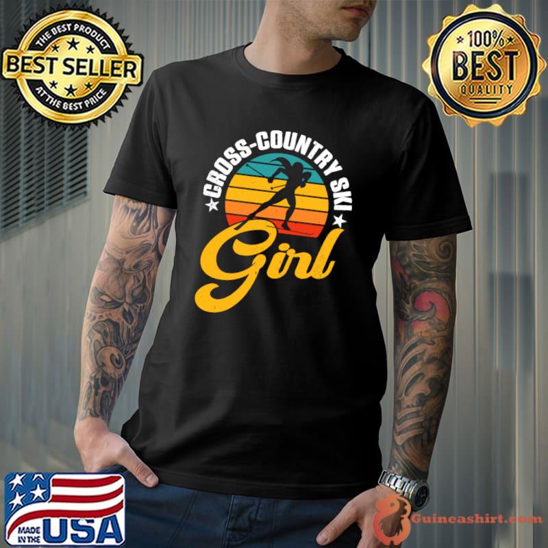Premium Cross Country Ski Girl Retro Winter Sports Skier Biathlon T-Shirt