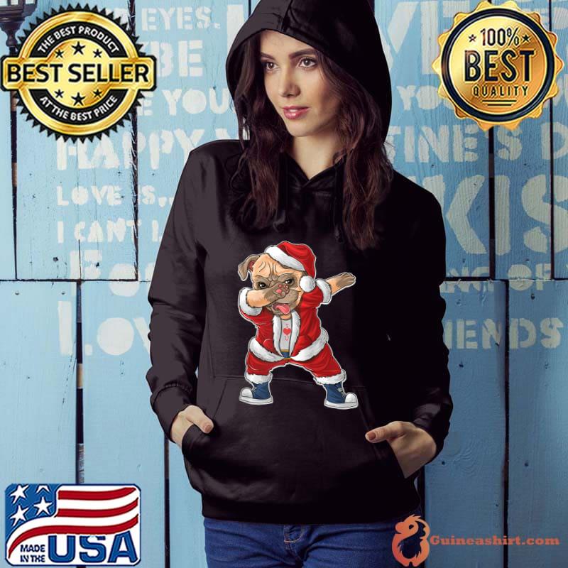 Premium Dabbing Christmas Dog - Funny Christmas Pajamas Raglan Baseball T Shirt Hoodie