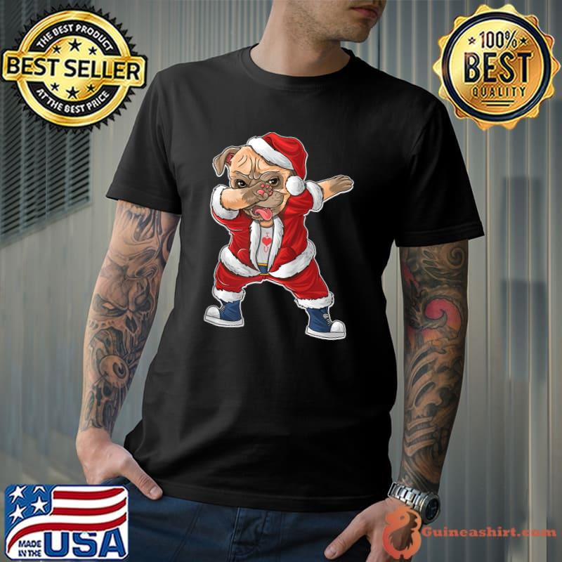 Premium Dabbing Christmas Dog - Funny Christmas Pajamas Raglan Baseball T Shirt