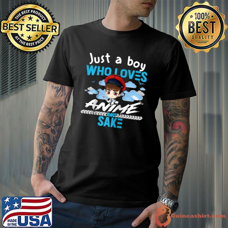 Premium I Am Just A Boy Who Loves Anime Sake Anime Merch Otaku Raglan Baseball T Shirt