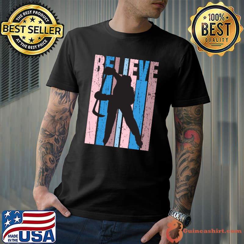 Premium Ice Hockey Birthday Vintage Believe Motivational T-Shirt