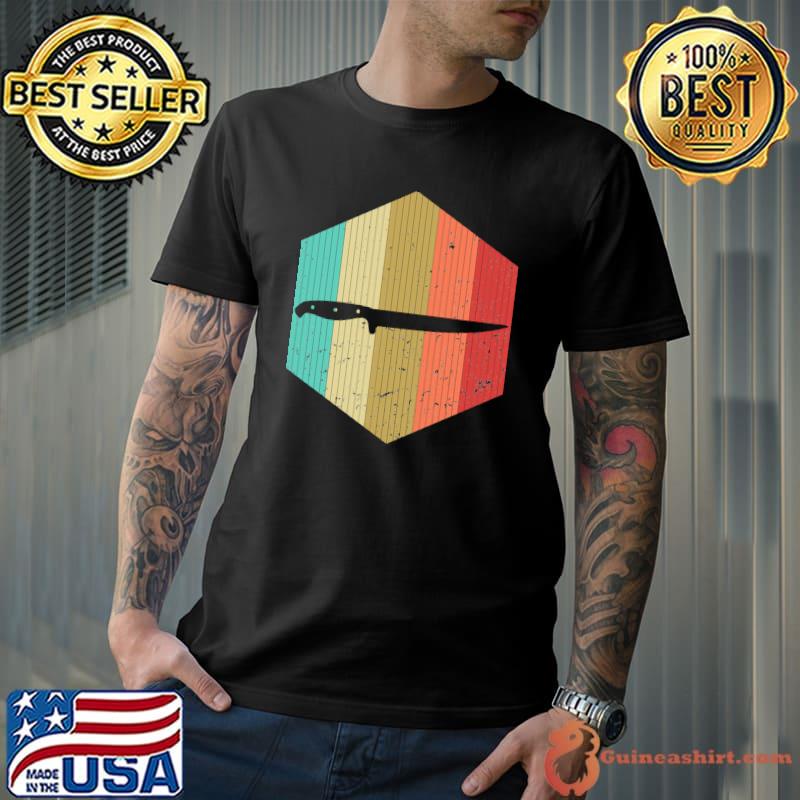 Retro Knives Vintage Knives Chef Cooking Knives Lover 60s T-shirt