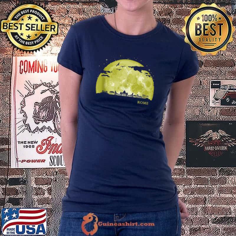 Rome Italy Moon Light Night Stars Skyline Tank Top Ladiestee