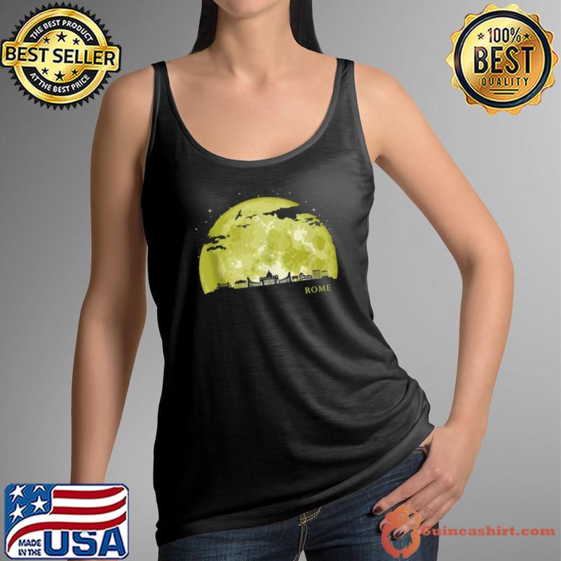Rome Italy Moon Light Night Stars Skyline Tank Top Tank Top