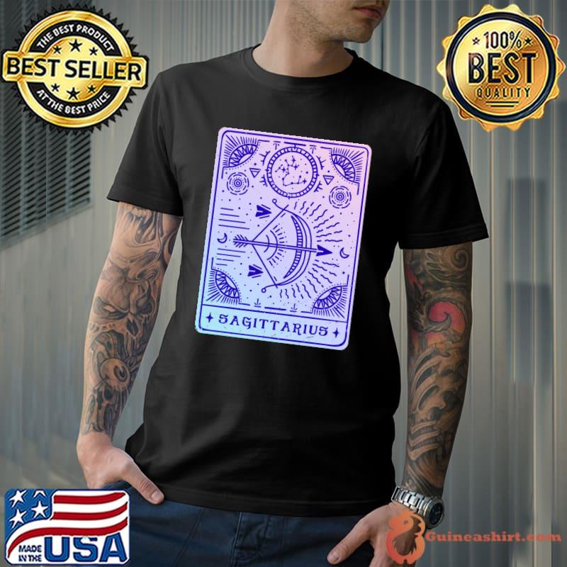 Sagittarius Astrology & Zodiac Sign Art Tarot Card Style T-Shirt