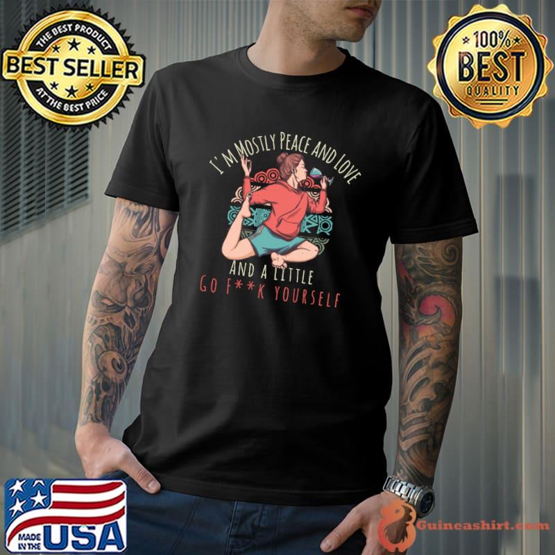 Sarcastic Yoga Ball Clothing Funny Stress Relief Wine Glass T-Shirt