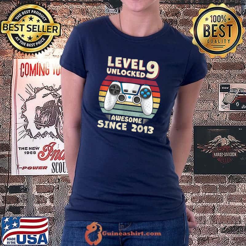Six 9yr BDay Son Boy Funny Gamer 9th 9 Years Old Birthday T-Shirt Ladiestee